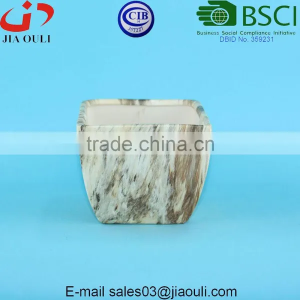 New Color Marble Design Ceramic Planter Pots Square photo-5