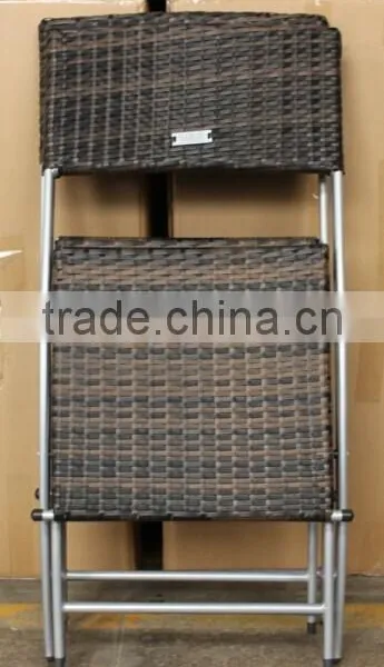 2015 Basic Style Cheap Rattan Outdoor Dining Set Round Table and Fold up Chairs photo-2