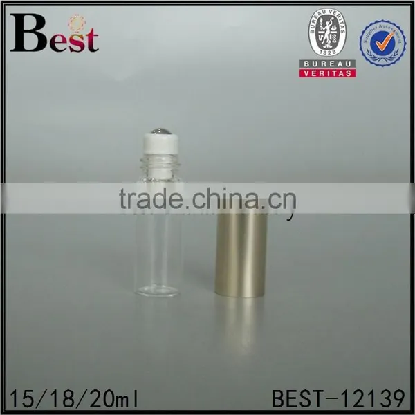 Cosmetic Packaging High Quality Clear Tube Glass Roll Bottle Roll on Perfume Bottle With Gold Cap Best Sellers China photo-5