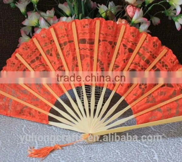 Handmade Embroidery Lace Wedding Fan for Bridal photo-2