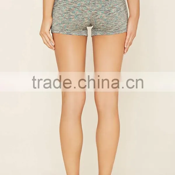 Cheap Wholesale Custom Polyester Spandex Women Fashion Gym Sport Wear Active Space Dye Shorts Pants High Quality photo-5