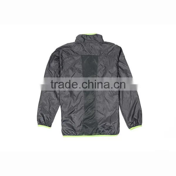 Fashion Sport Long Sleeve Black Pullover Mens Windbreaker Jacket With Hood photo-2