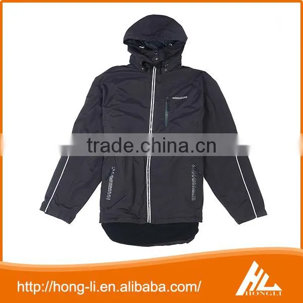 New Model High Quality Fashion Coat Polyester Waterproof Black Hood Jacket for Girls