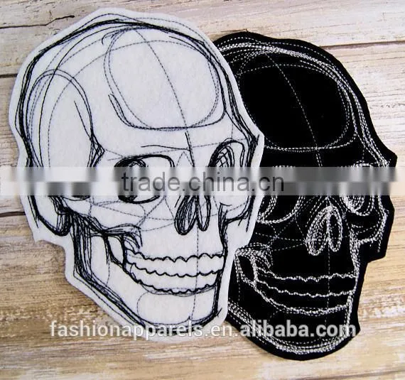 Custom High Quality Embroidered Creative Skulls Patch for Clothes Embroidery Patch Made in China Choose Size/color photo-4