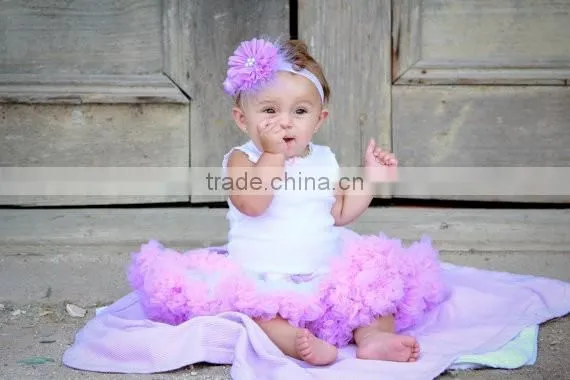 Hot Sale Vintage Baby Outfit Girls Petti Skirt Outfit With Beautiful Flower Headband photo-3