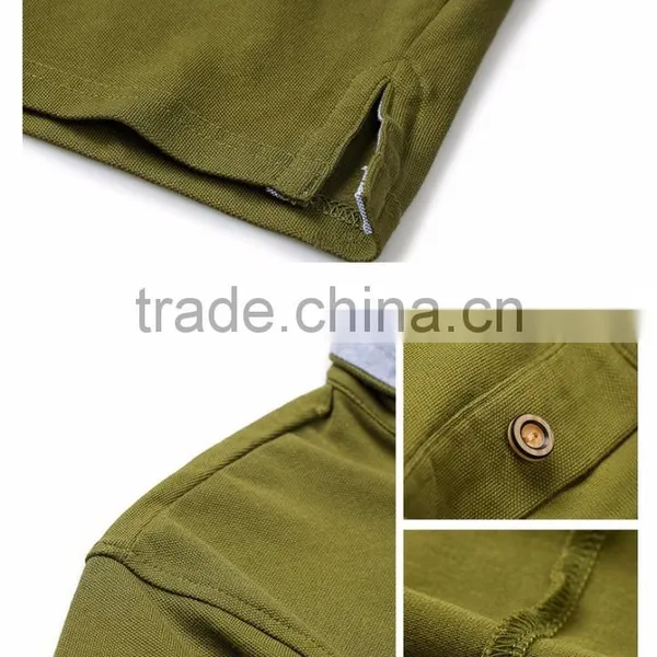 Men's Double-Weave Standed Collar Dri Fit Pique Cotton Polo Shirt photo-6