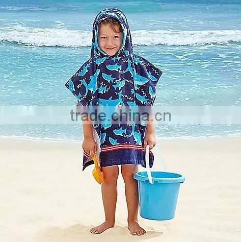 Kids Priate Velour Hooded Towel in Blue/red for Child,custom Cotton Hooded Baby Bath Towel photo-3