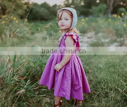 Tie Back Girls Dress Kids Clothing Wholesale Party Baby Girls Dresses Long Dress photo-2