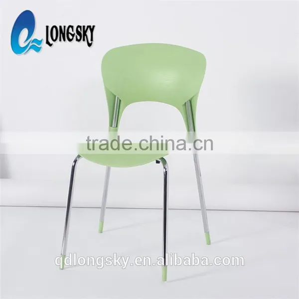 LS-4013 High Quality Wholesale PP Stacking Plastic Chair for Sale Plastic Dining Chair With Metal Legs photo-2