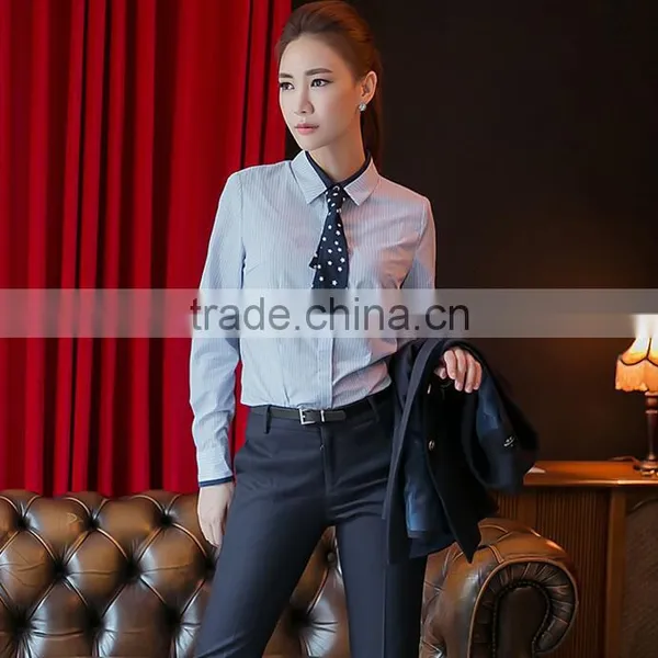 Custom 2017 Women Formal Suit Beautiful Blouse Design Elegant Women Pants Suit photo-5