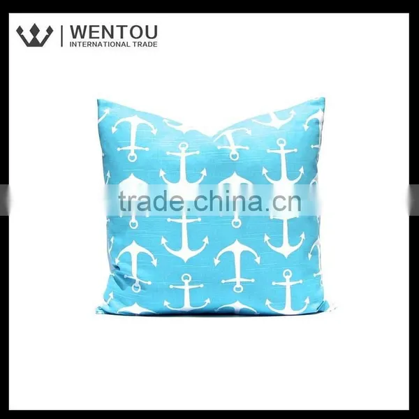 Wholesale Anchors Coastal Turquoise Pillow Cushion Cover photo-2
