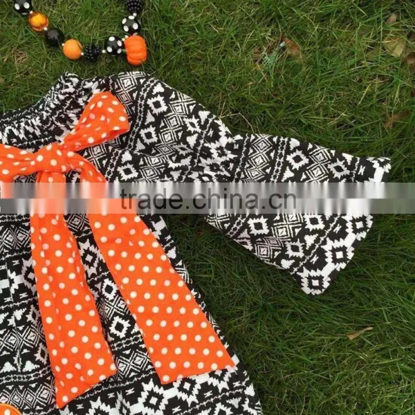 Girls Halloween Dress Black Halloween Cheap Dress Kids Boutique Dress Girls Party Dress With Necklace and Hairbow photo-2