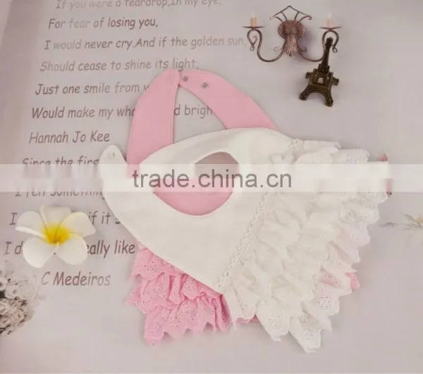 Wholesale Waterproof 100% Cotton Soft Cute Baby Bib Lace Ruffle Bib photo-3