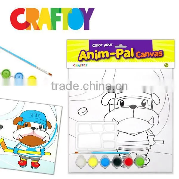 OEM Teaching Material Color Your Animal Pal Canvas Board Bulldog photo-4