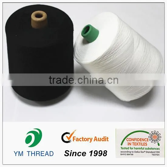 Chinese Pure Virgin Raw White Black 100% Polyester Spun Yarn Manufacturer photo-3