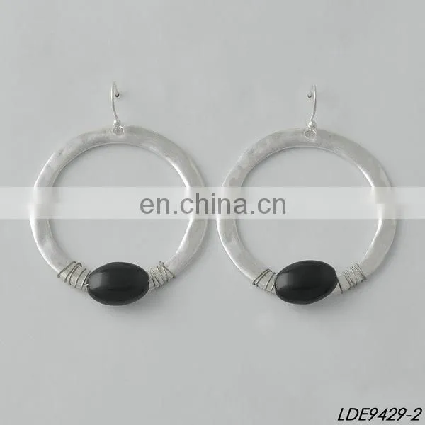 2016 Fashion Gold Plated Circle Turquoise Hanging Earring Hoop Earring photo-3