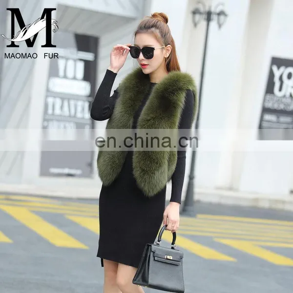2016 New Genuine Real Fox Fur Vest Women's Fox Fur Coat Natural Fur Fox Vest photo-3