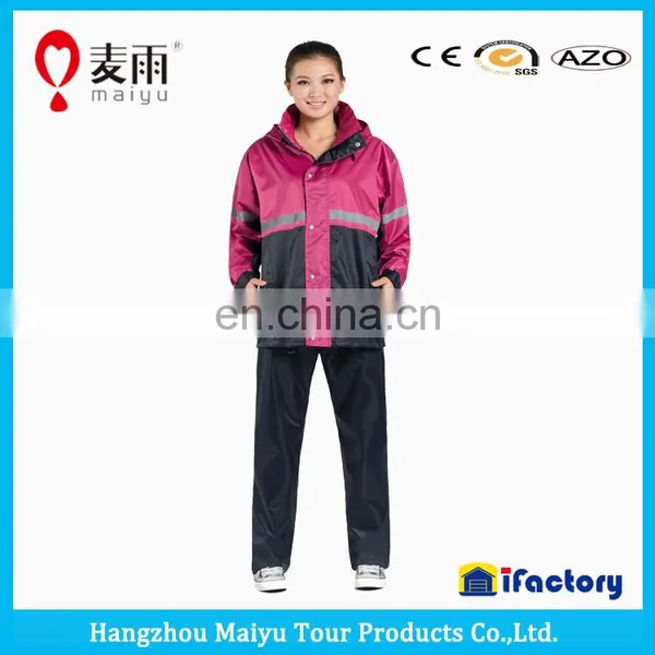 Polyester Raincoat With Reflective Tapes photo-2