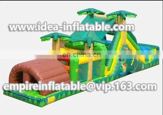 Jungle Design Fun Land, Inflatable Interesting Obstacle Course ID-OB015