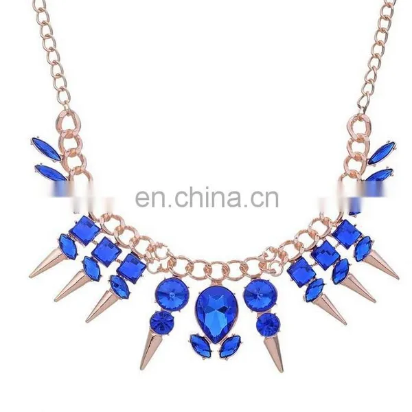 Fashion Colorful Bead Rivet Necklace Fashion Jewellry Silver/chain Jewellry Necklace photo-3