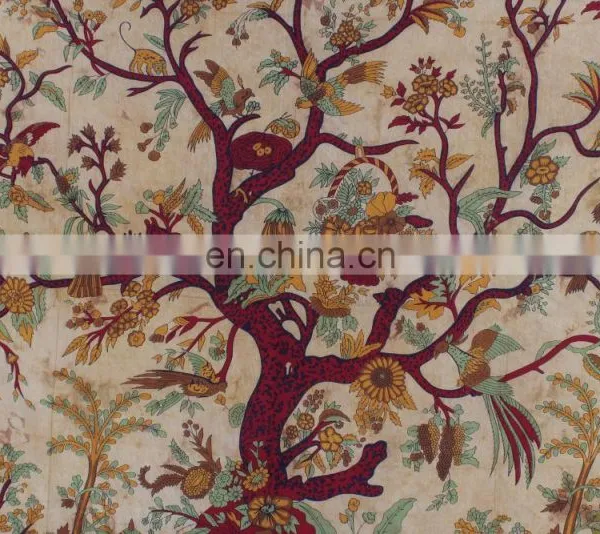 Indian Cotton Tree Of Life Mandala Hippy Wall Hanging Tapestry Ethnic Decorative Beach Textile Throw Bedspread Bed Decor Sheet photo-3