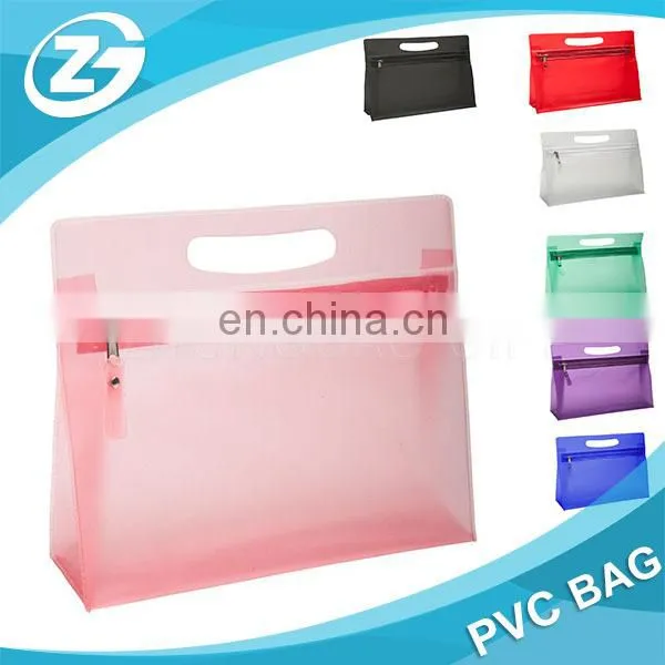 Custom Zipper Closure Die-cut Handle Cosmetic PVC Bag photo-4