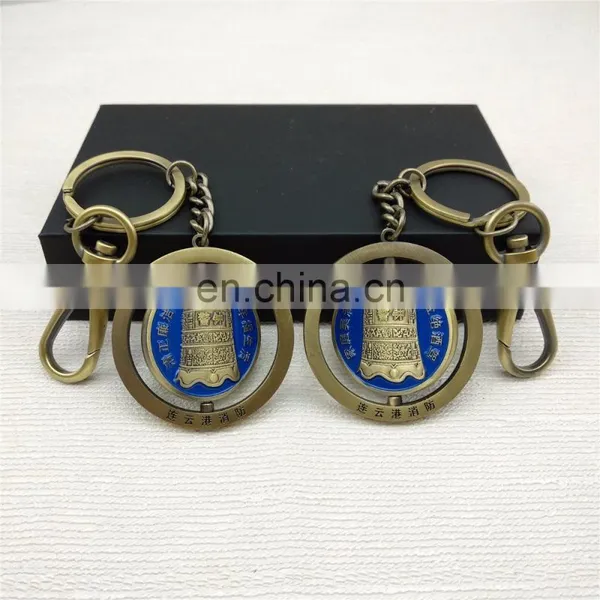 3D Metal Rotating Keychain With Ancient Chinese Chime-bell Image Also Antique Bronze Plated photo-5