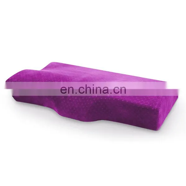2019 New Design Velvet Fabric Eyelash Pillow Memory Foam Side Sleeper Memory Foam Neck Pillow photo-3