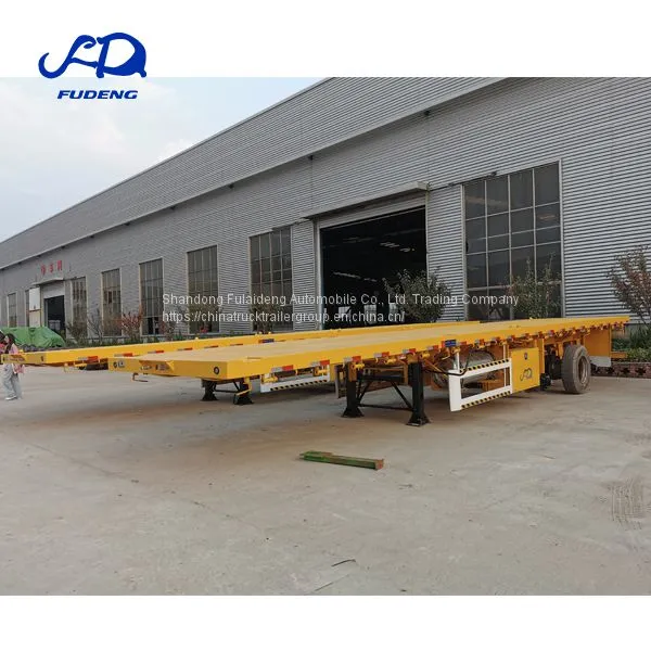 Hot Sale 40ft Flatbed Trailer 3 Axles 50Tons Mechanical Suspension Container Fatbed Semi-Trailer photo-2