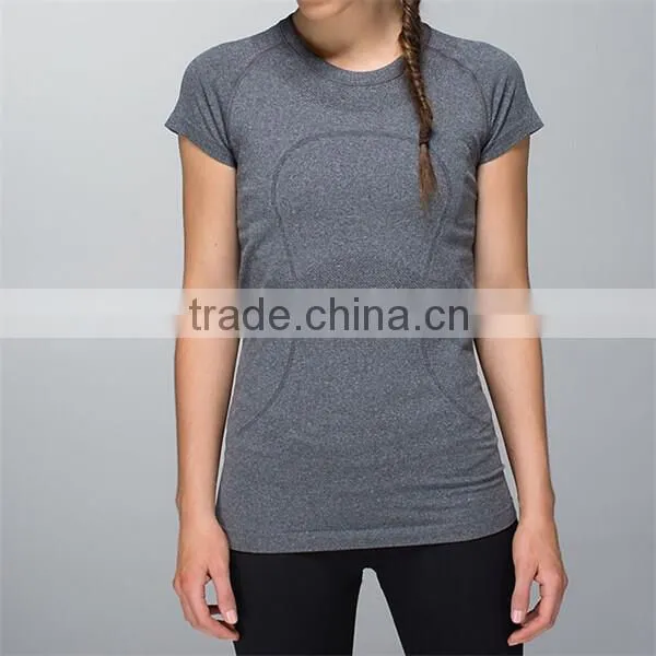 Light Orange Yoga Clothing Quick Dry T-shirts photo-2