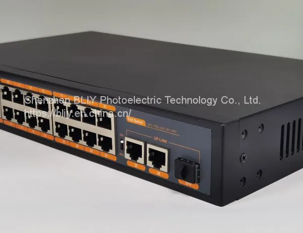 BLIY Новый продукт 100М 24FE+2GE+1SFP POE коммутатор с поддержкой Power over Ethernet