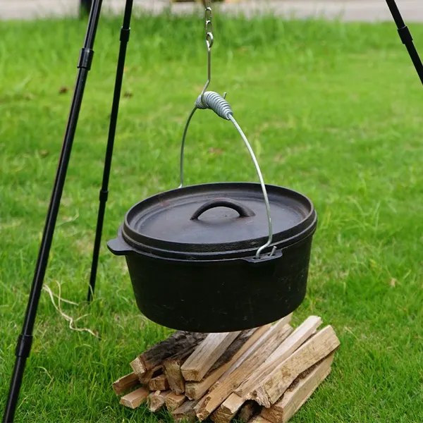 Heavy Duty Seasonal Discount Cast Iron Dutch Oven Cooking Dish Deep Roaster Dutch Oven Soup Pot Frying Pan 12 QT or Bigger photo-3