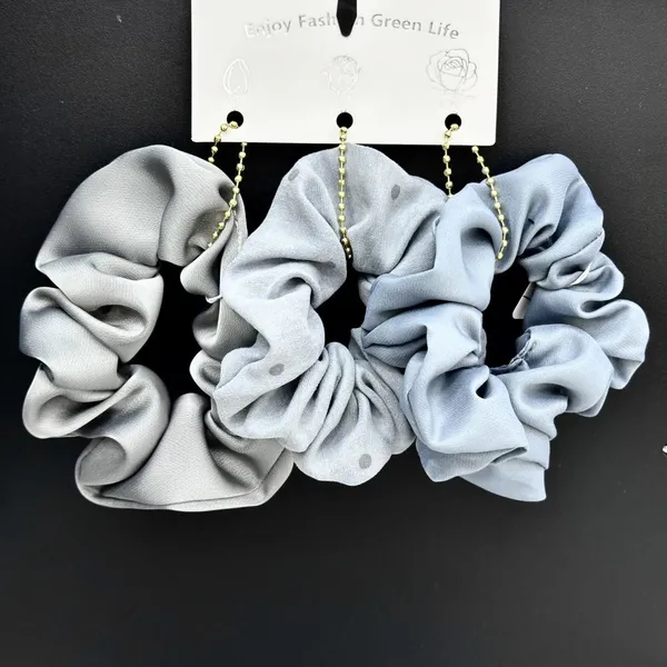 3pcs Hair Scrunchie Stes Satin Scrunchies for Women Spot Fashion Hair Ties photo-4
