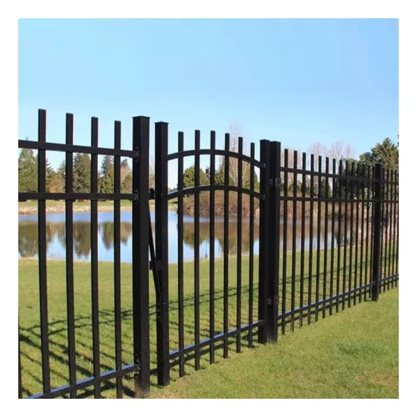 Hot Sale Tubular Black Steel Iron Fence Panels Garden Powder Coated Home Fencing Trellis Gates