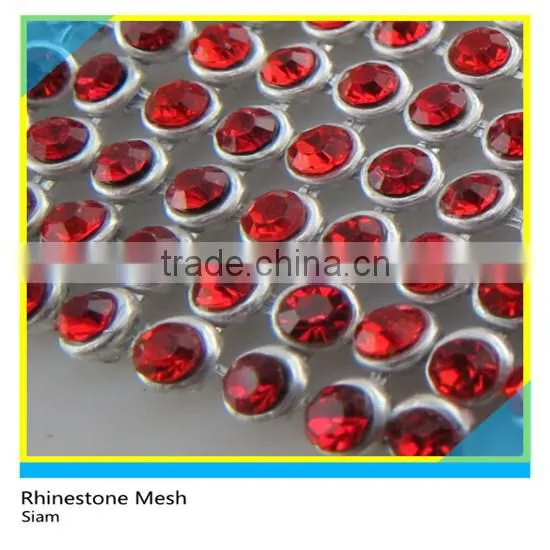 Black Rhienstone Silver Aluminum Base Mesh Sew on Technics Rhienstone Mesh Round Roll photo-4