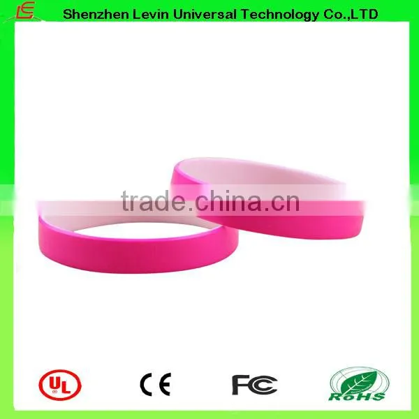 Cheap Good Quality Double Printing Colorful Debossed Logo Silicone Bracelet Engraving photo-3