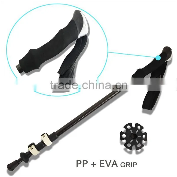 3 Sections External Quick Lock 80% Carbon Fiber Hiking Stick photo-5
