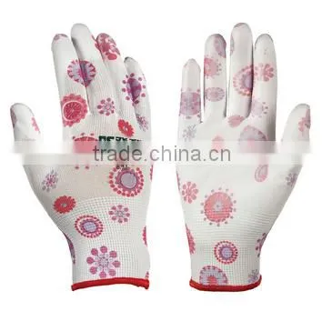 Antistatic pu Coated Gloves/ Nylon Work Gloves photo-5