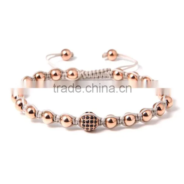 2016 Popular Upscale Rose Gold Lava Stone Buddha Stainless Steel Bracelet Costume Jewellery Match Colorful Cord photo-6