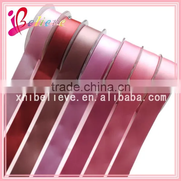 Famous Brand High Quality Polyester Satin Ribbon Ornaments Pink Ribbon Roll photo-5