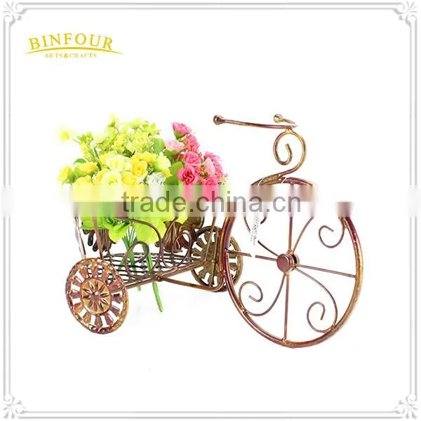 Antique Garden Bike Planter Metal Bicycle Flower Pot photo-2