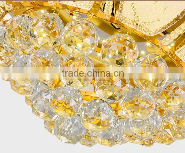 High Quality Hotel Decorative Crystal Ceiling Fan With LED Light photo-3