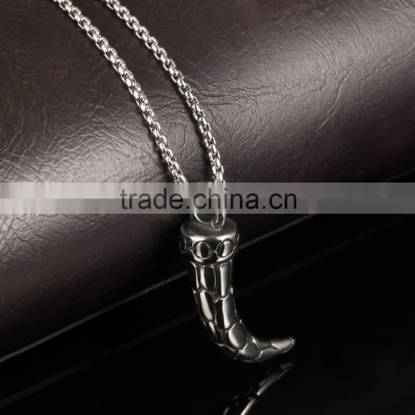 Wholesale Fashion Jewelry on Antique Buffalo Horn Necklace With Chain for Men photo-3
