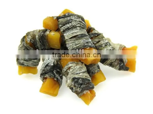 Wholesale Natural Fish Skin and Apple Wraps Pet Dog Snack photo-3