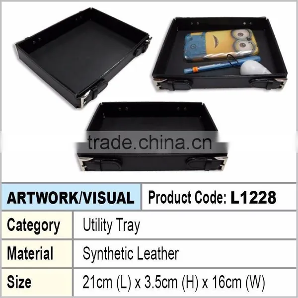 Office Table Utility Tray (black rectangle shape)
