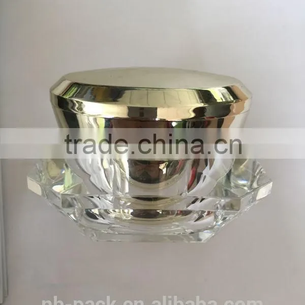 Diamond Clear Cream Acrylic Jar With Acrylic Material photo-4