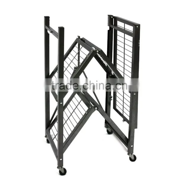 heavy duty supermarket metal storage store shelf with wheels