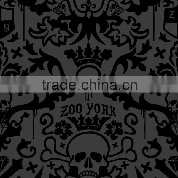 Polyester Taffeta Print Fabric Skull for Garment