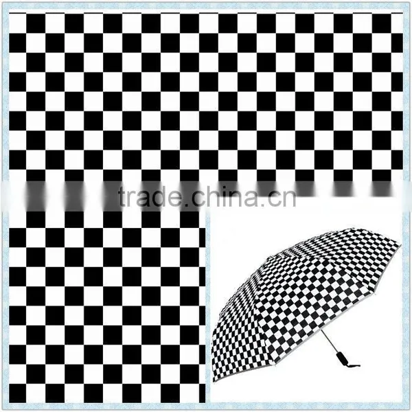 Waterproof pu Coated Polyester Tartan Taffeta Fabric for Umbrella