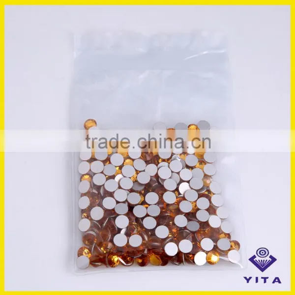 China High Quality Non Hot Fix Clear Gold Flatback Shiny Rhinestone Wholesale photo-4